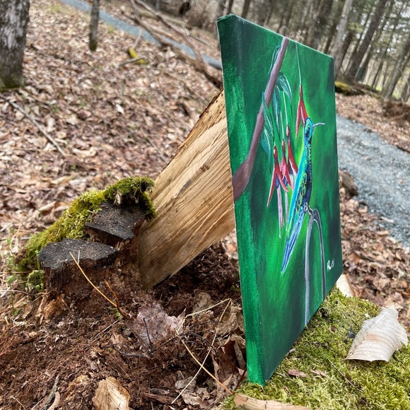 A set of two "hummingbird" paintings by Hana - Picture 7 of 13